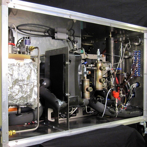 Internal components of an experimental adsorption heat pump.