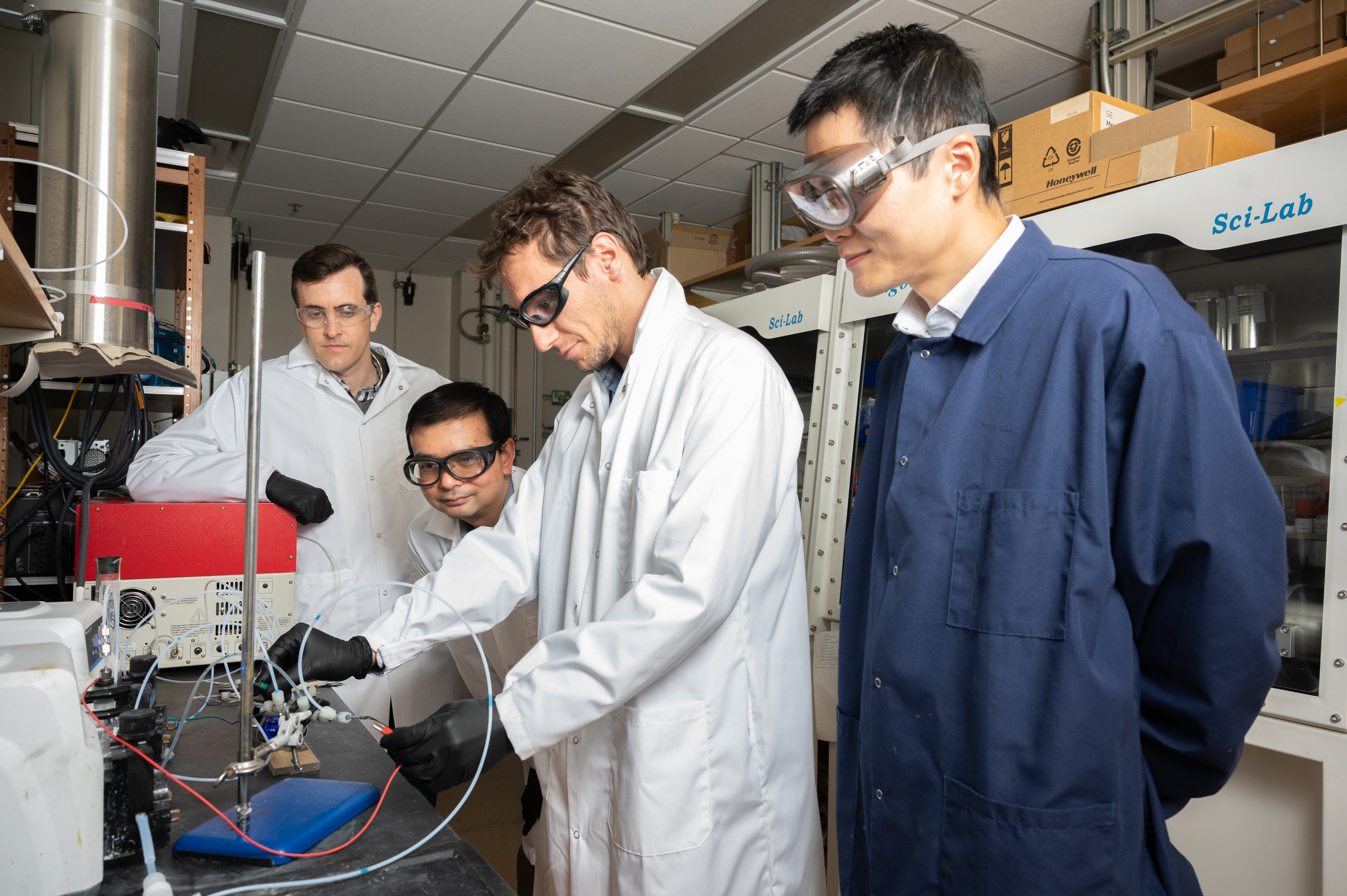 Researchers working in the lab at Georgia Tech