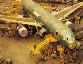 Plane being manufactured