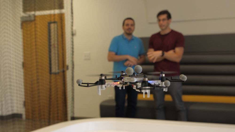 Students with a drone