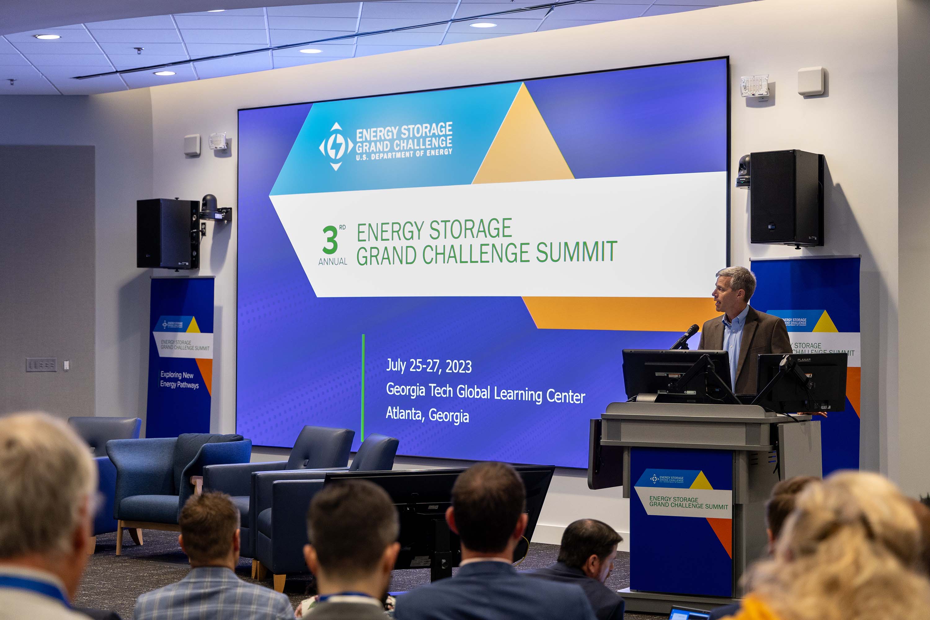 Tim Lieuwen giving opening remarks at the 2023ESGC Summit