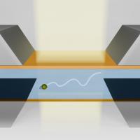 Illustration of nano particle in liquid