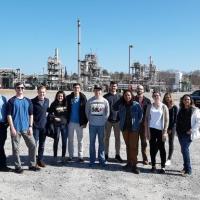 <p>Renewable biochemistry students tour the LanzaTech biorefinery.</p>